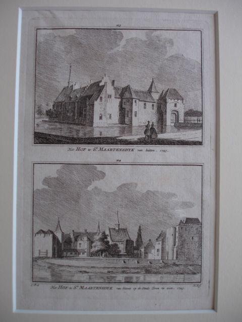 Sint Maartensdijk. - Het Hof te St. Maartensdyk van buiten - Het Hof te St. Maartensdyk van binnen op de Stads Toren te zien..