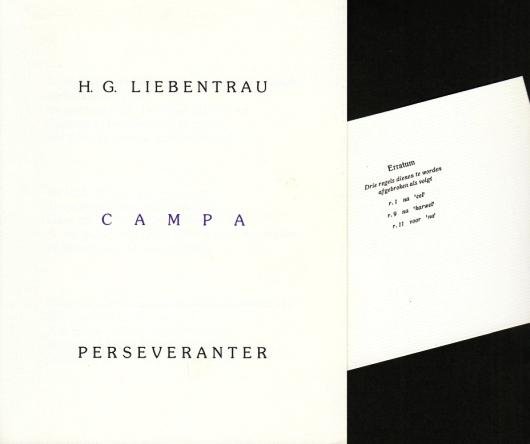 LIEBENTRAU, H.G. (= P.M. HERINGA) - Campa.