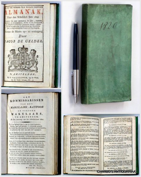 GELDER, JACOB DE, - De van ouds vermaarde Erve Stichter's kantoor almanak voor den schrikkel-jare 1820.