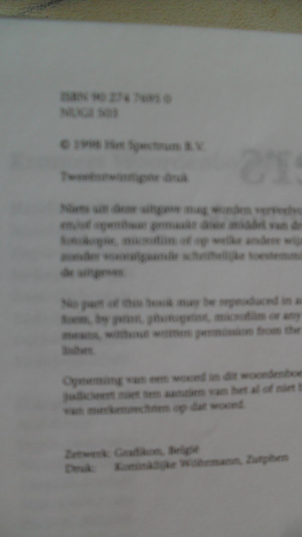 Coenders Drs. H. - Nederlands  Kramers Woordenboek