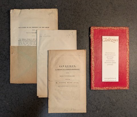 WILDSCHUT, MABE, P., DOES, J.C. VAN DER, - Collection: 1. Jan Luyken en de vrienden van zijn jeugd/2. Het Leven van Jan Luiken/3. Jan Luiken als Mensch en als dichter beschouwd. Eene voorlezing  door Mr. Pieter Mabe junior procureur te Haarlem/4. Jan Luiken beschouwd als Dichter, voora...