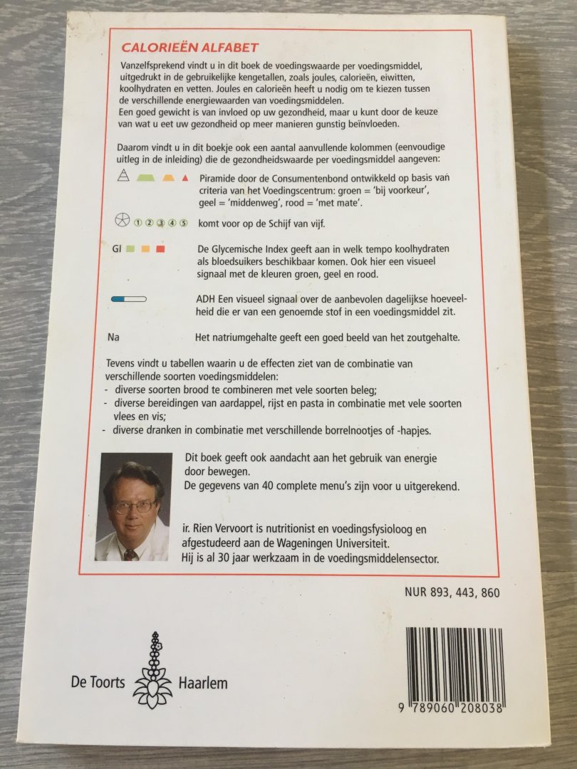 IR. Rien Vervoort - Calorieen Alfabet / zakboekje voor gezonde voeding
