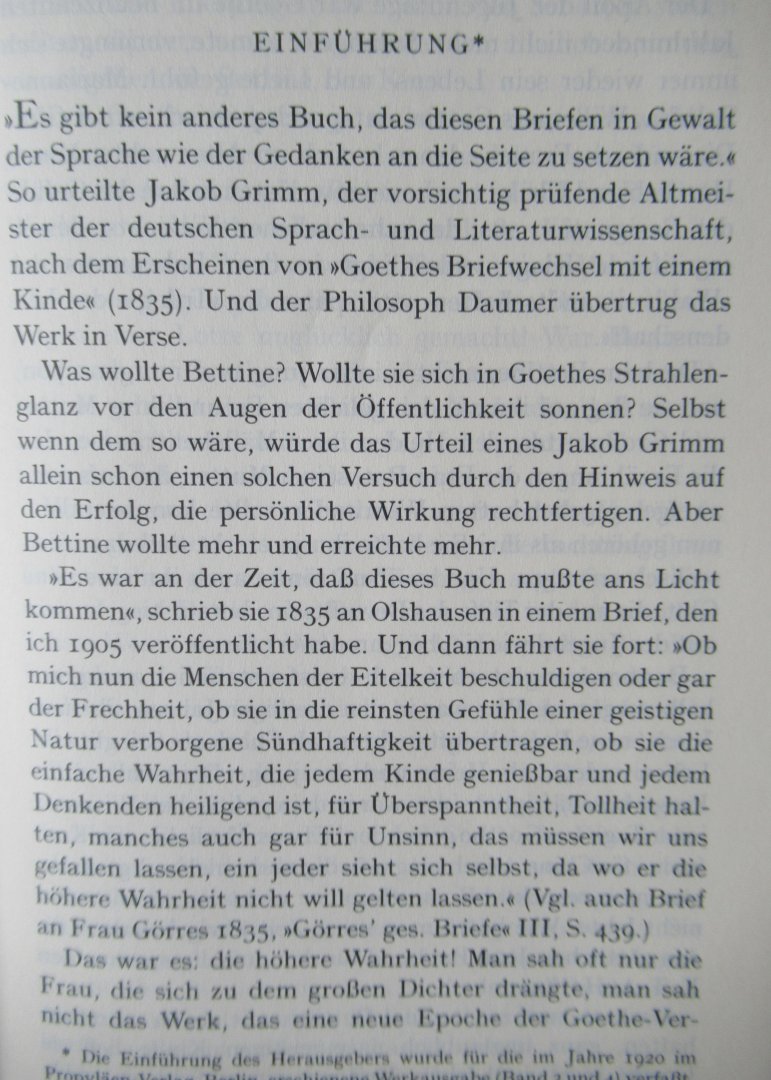 Arnim, Bettine von - Goethes Briefwechsel met einem Kinde