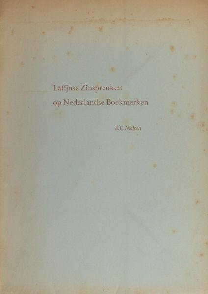 Nielson, A.C. - Latijnse zinspreuken op Nederlandse boekmerken.