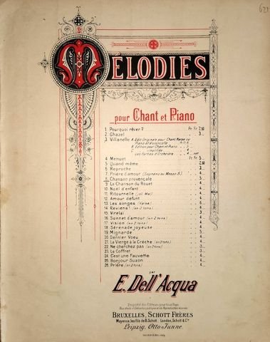 Dell`Acqua, Eva: - Chanson provençale (Mélodies pour chant et piano; 8)