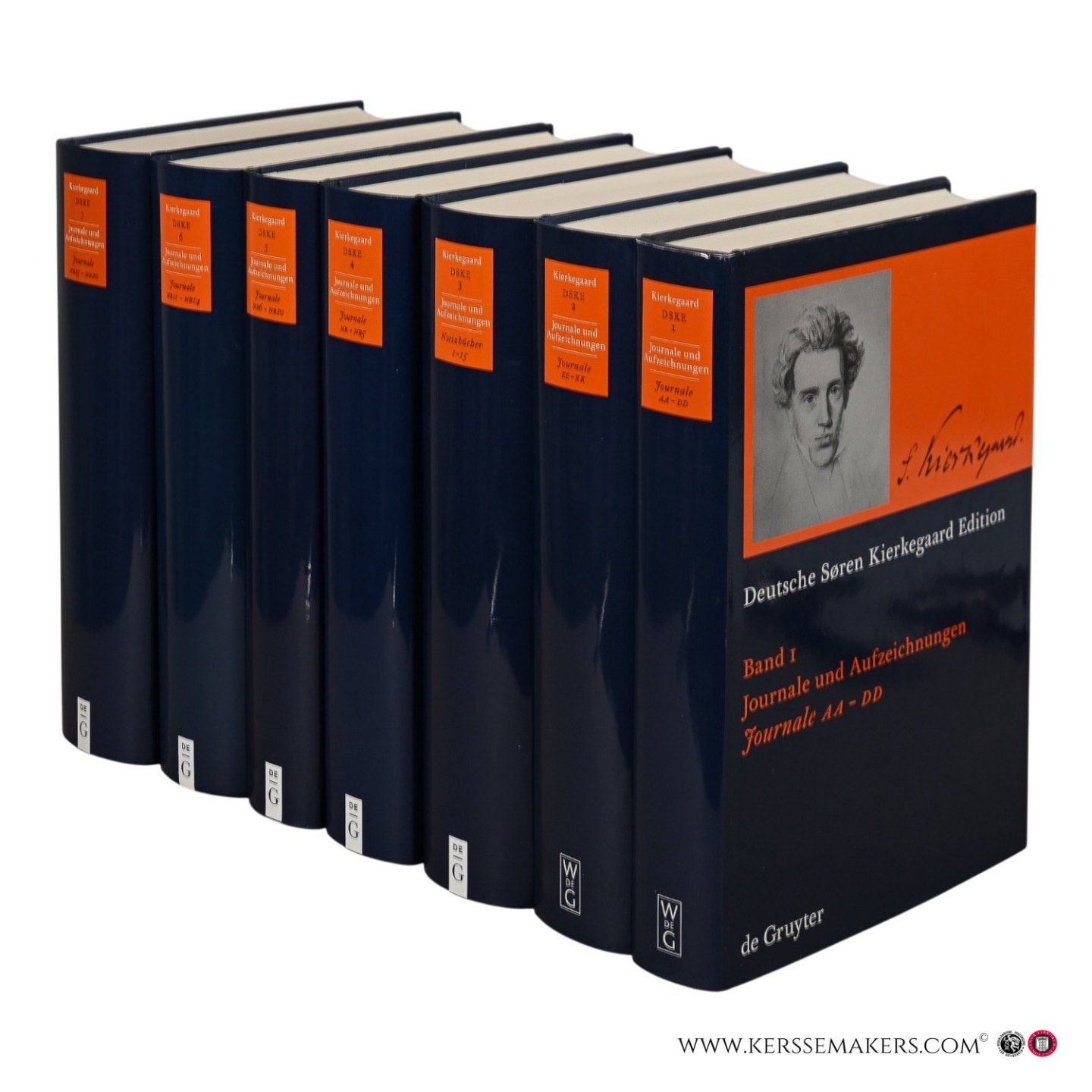 Kierkegaard, Søren - Cappelørn, Niels Jørgen / Deuser, Hermann / Anz, Heinrich / Schulz, Heiko / a.o. (eds.). - Deutsche Søren Kierkegaard Edition. Journale und Aufzeichnungen. 7 Bände.