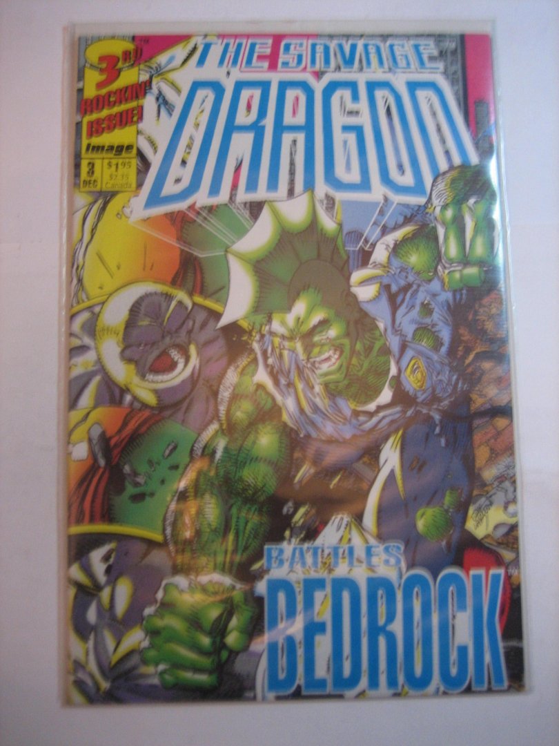  - The savage Dragon  Battles Bedrock 3rd Rockin issue