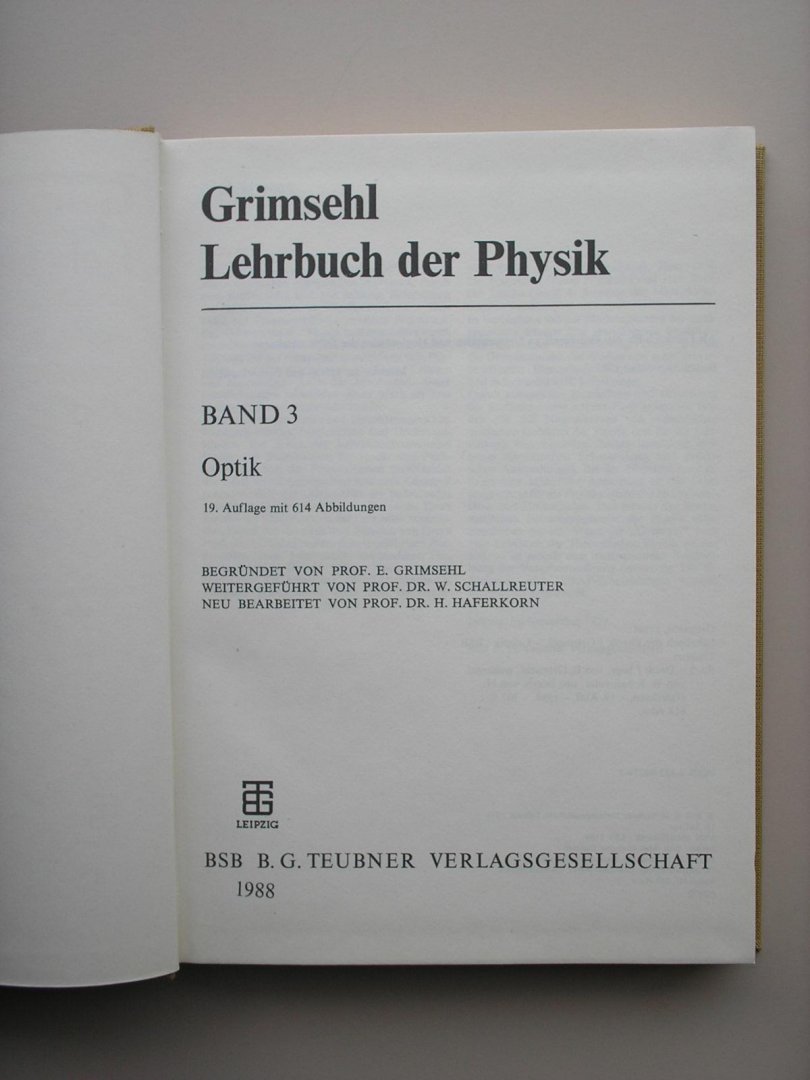 Grimsehl, E. - Lehrbuch der Physik, band 3, Optik