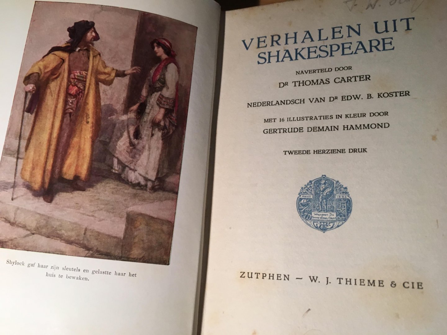 Carter, Thom & Willem Backer (art-deco omslag) - Verhalen uit Shakespeare