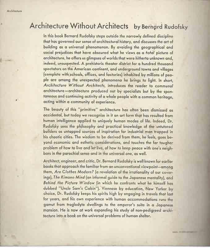 Rudofsky, Bernard - Architecture without Architects
