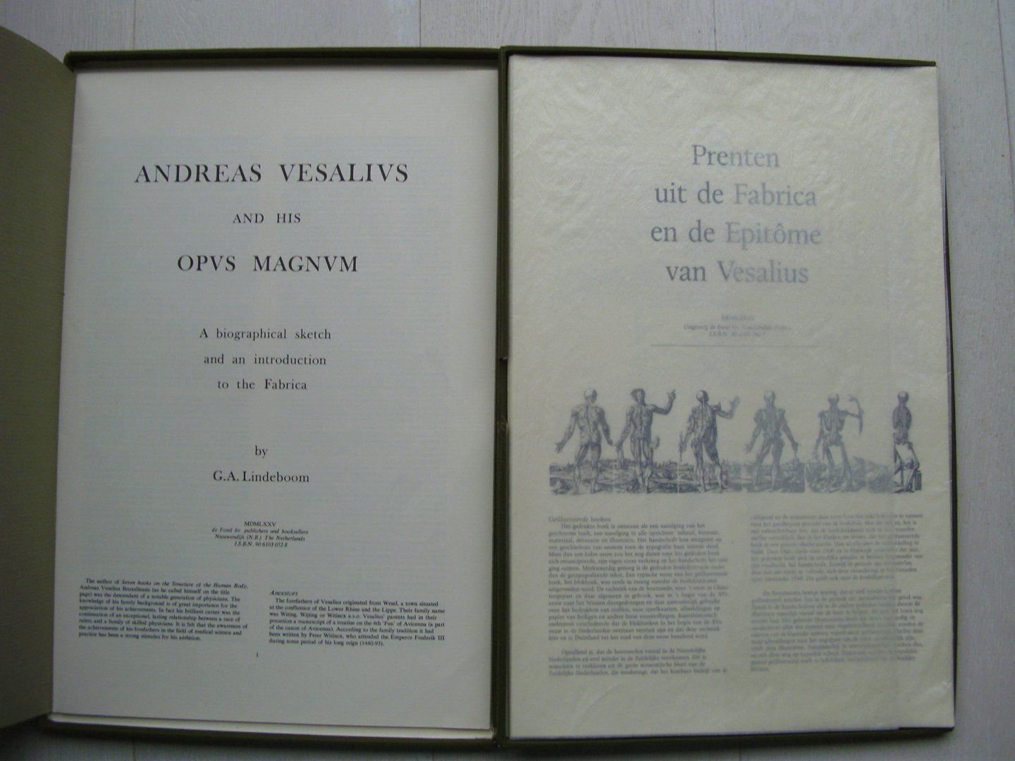 Lindeboom, G.A. - Andreas Vesalius and his Opus Magnum(A biographical sketch and an introduction to the Fabrica)