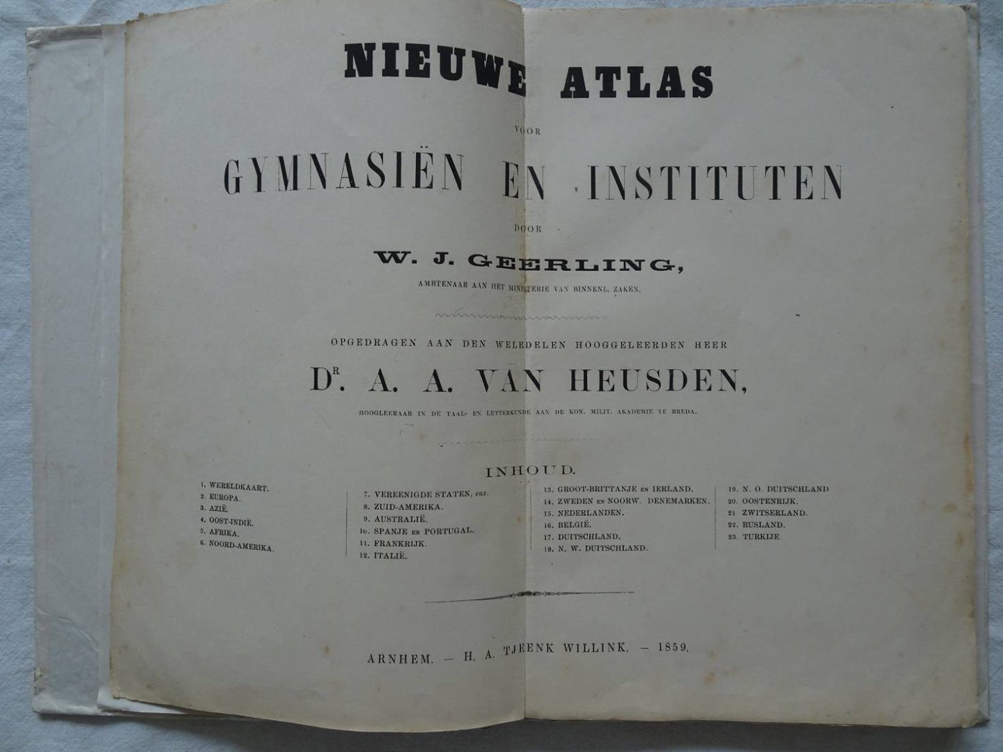Geerling, W.J.. - Nieuwe Atlas voor Gymnasiën en Instituten.