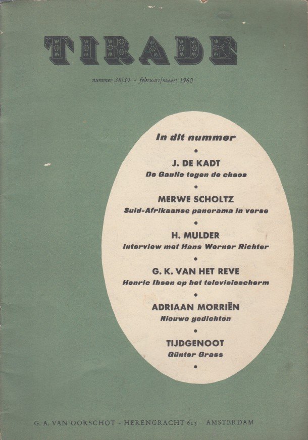 Reve, G.K. van het - 'Henric Ibsen op het televisiescherm' in Tirade 38/39.