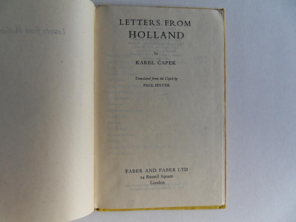Capek, Karel. [ tekst en tekeningen ]. - Letters from Holland.
