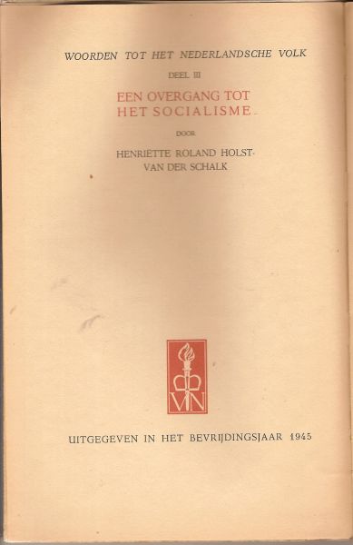 Roland Holst - van der Schalk, Henriette - Een overgang tot het socialisme