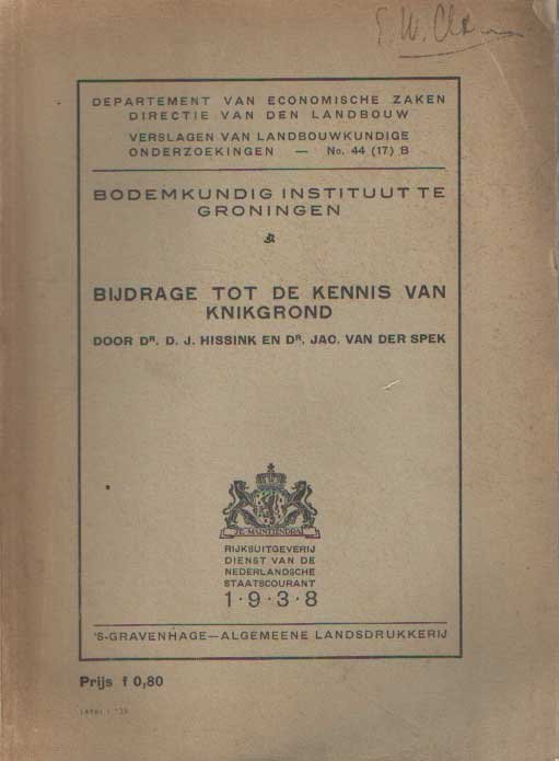 Hissink van der Spek - Bijdrage tot de kennis van de knikgrond