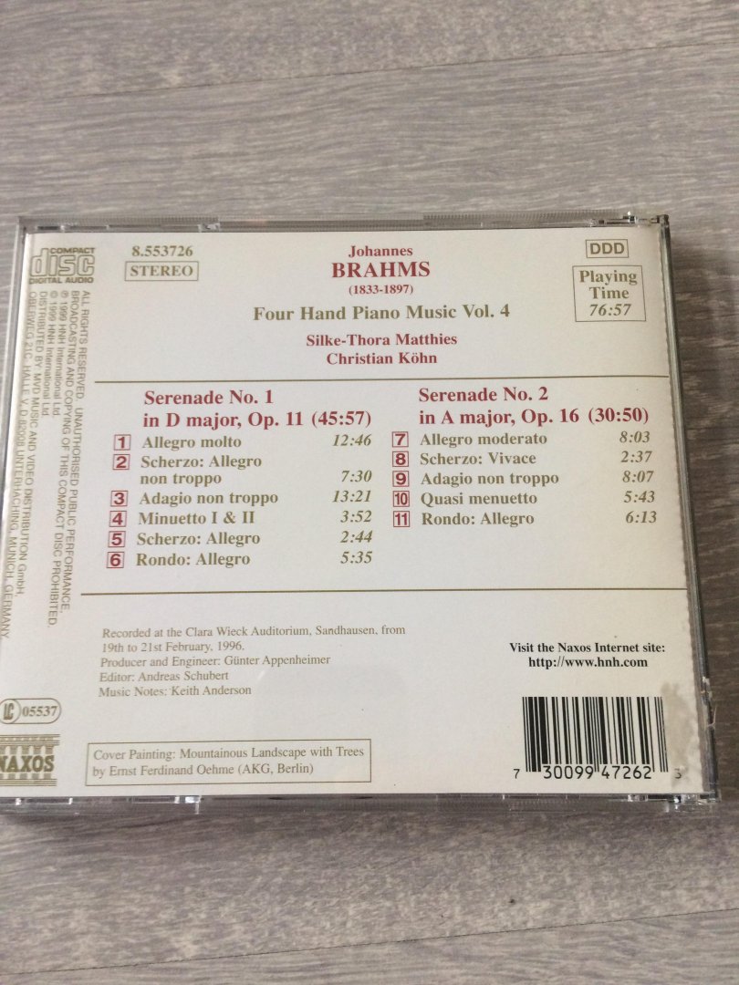 Johannes Brahms - Four hand Piano Music Vol 4