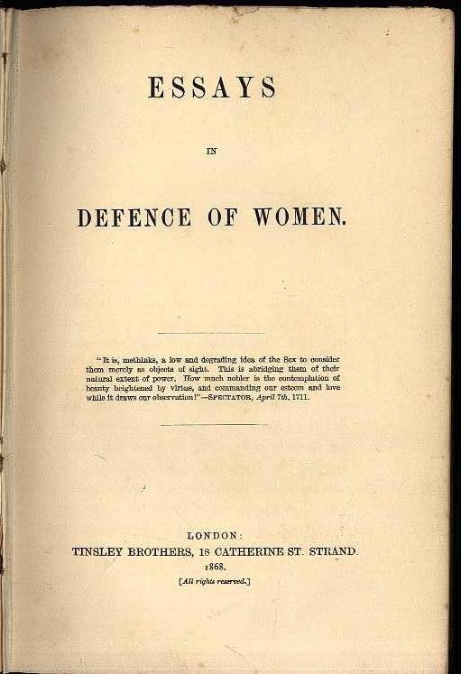 - - Essays in defence of women