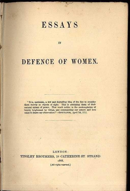 - - Essays in defence of women