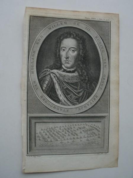antique print (prent) - Willem de derde. Koning van Groot Britanje, Stadhouder van Holland enz.