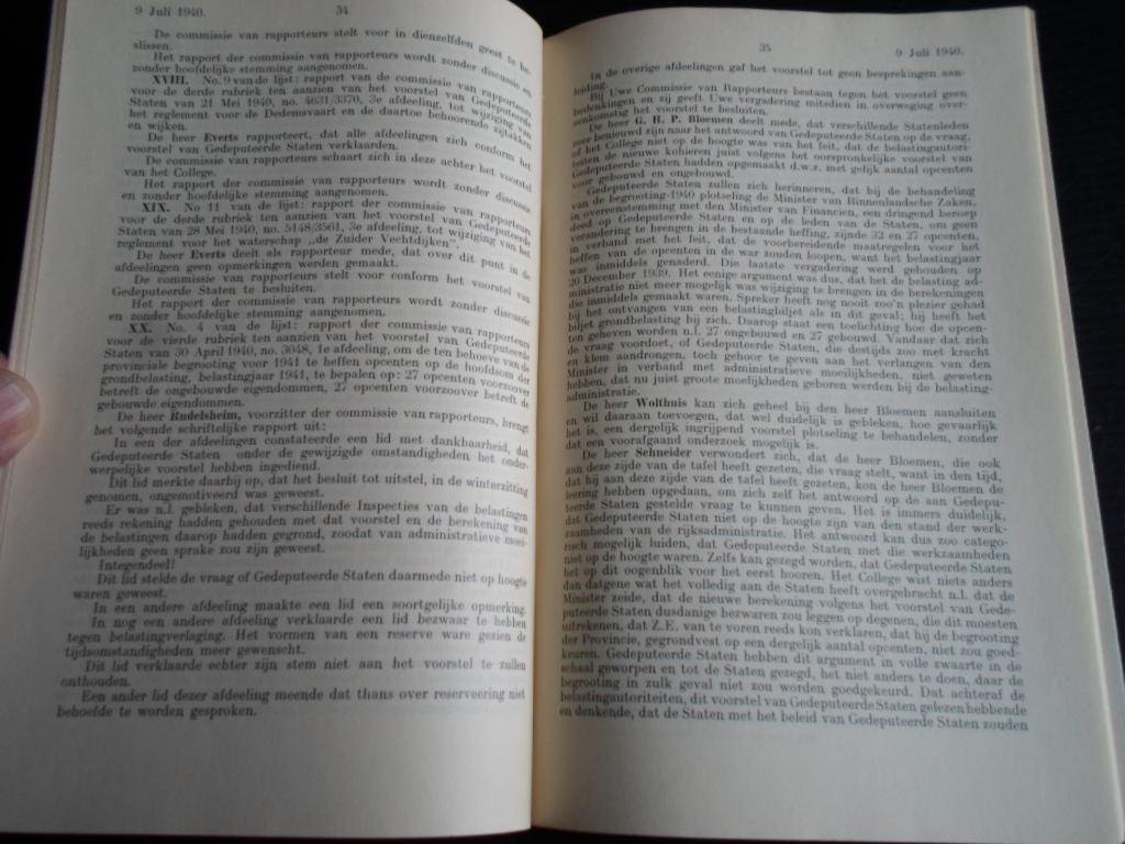  - Notulen van de eerste gewone zitting van de Staten van Overijssel van het jaar 1940