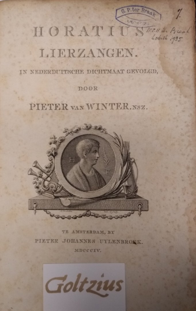 Pieter van Winter, NSZ. - Horatius lierzangen in Nederduitsche dichtmaat gevolgd