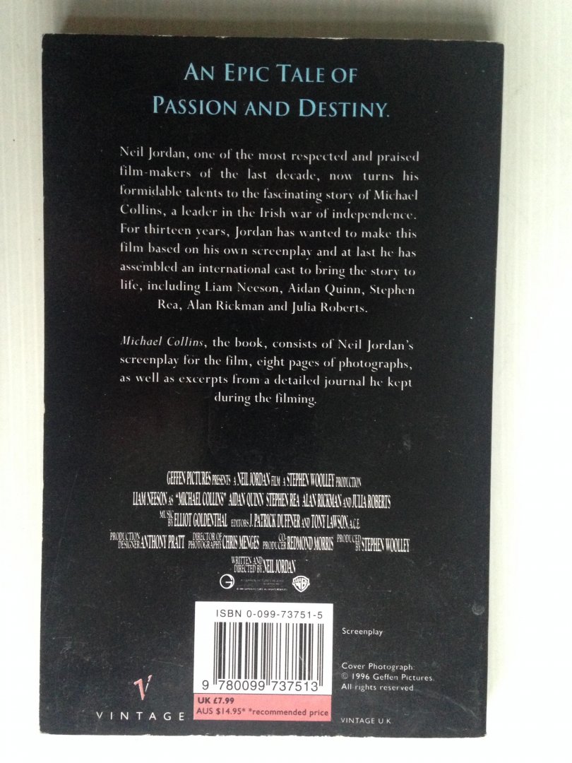 Jordan, Neil - Michael Collins, Film Diary & Screenplay