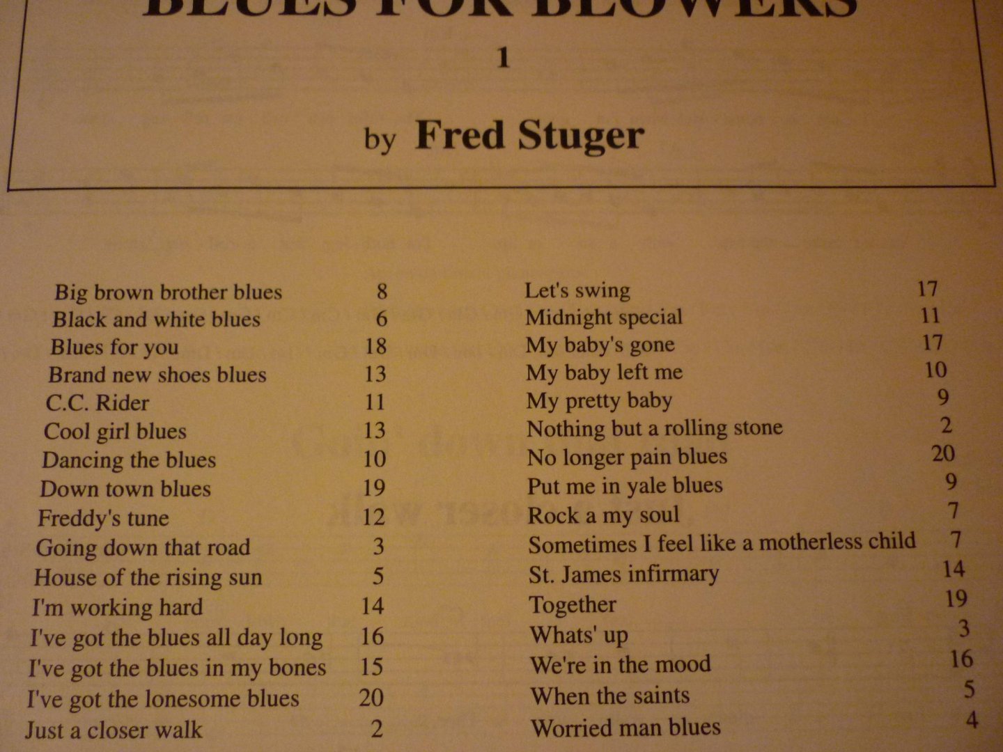 Stuger; Fred - Blues for Blowers - Deel I (Blues for saxophone)