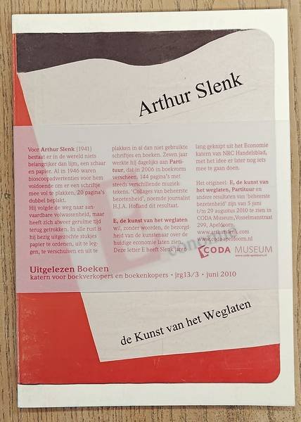 UITGELEZEN BOEKEN. & SLENK, ARTHUR. - Arthur Slenk. De kunst van het weglaten. Uitgelezen Boeken. Katern voor boekverkopers en boekenkopers.  jaargang 13 nummer 3