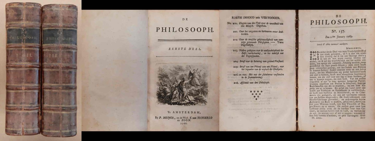 [ENGELEN, CORNELIS VAN.] - De Philosooph. 4 delen in 2 banden.