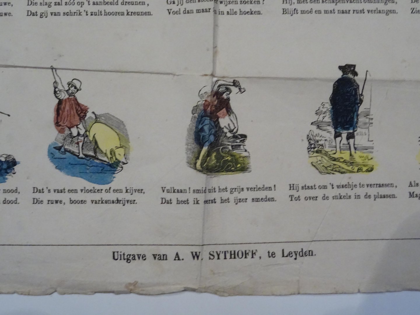 NN - Originele antieke eencents prent.