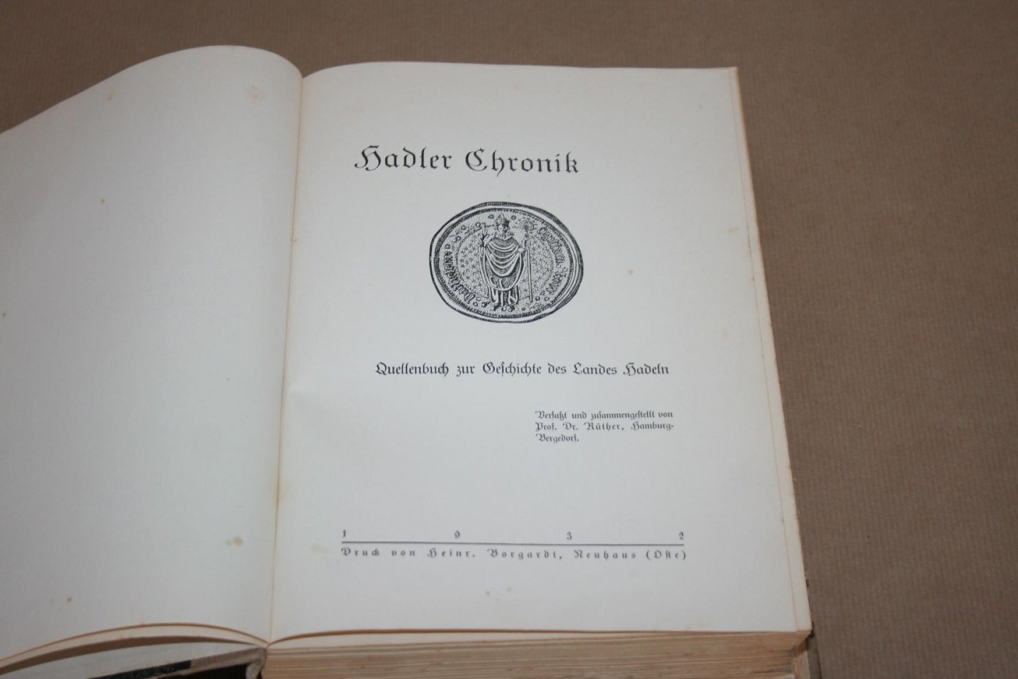 Prof. Dr. Rüther - Hadler Chronik -- Quellenbuch zur Geschichte des Landes Hadeln