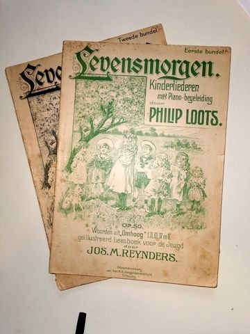 Loots, Philip: - Levensmorgen. Kinderliederen met piano-begeleiding door Philip Loots. Eerste - Tweede bundel. Op. 50-51