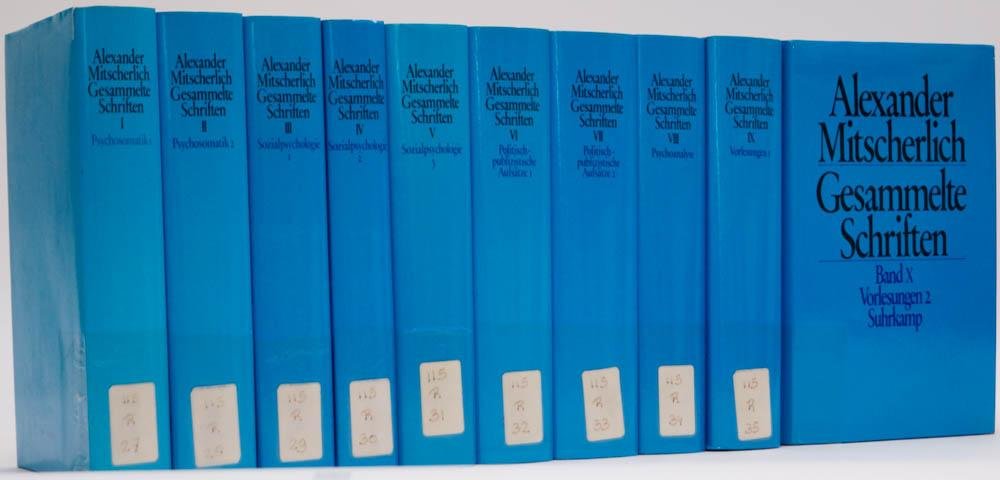 MITSCHERLICH, A. - Gesammelte Schriften in zehn Bänden. Herausgegeben von K. Menne. Complete in 10 volumes.