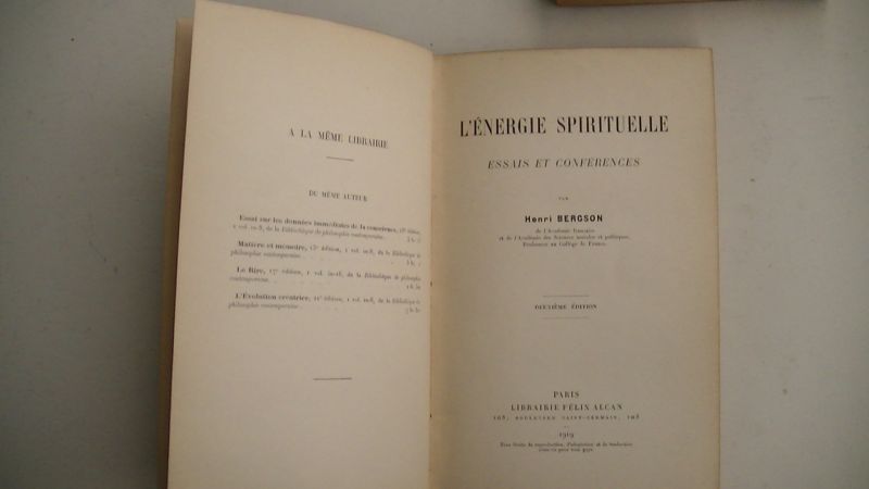 Bergson, Henri - L' Énergie Spirituelle. Essais et conférences. Bibliothèque De Philosophie Contemporaine