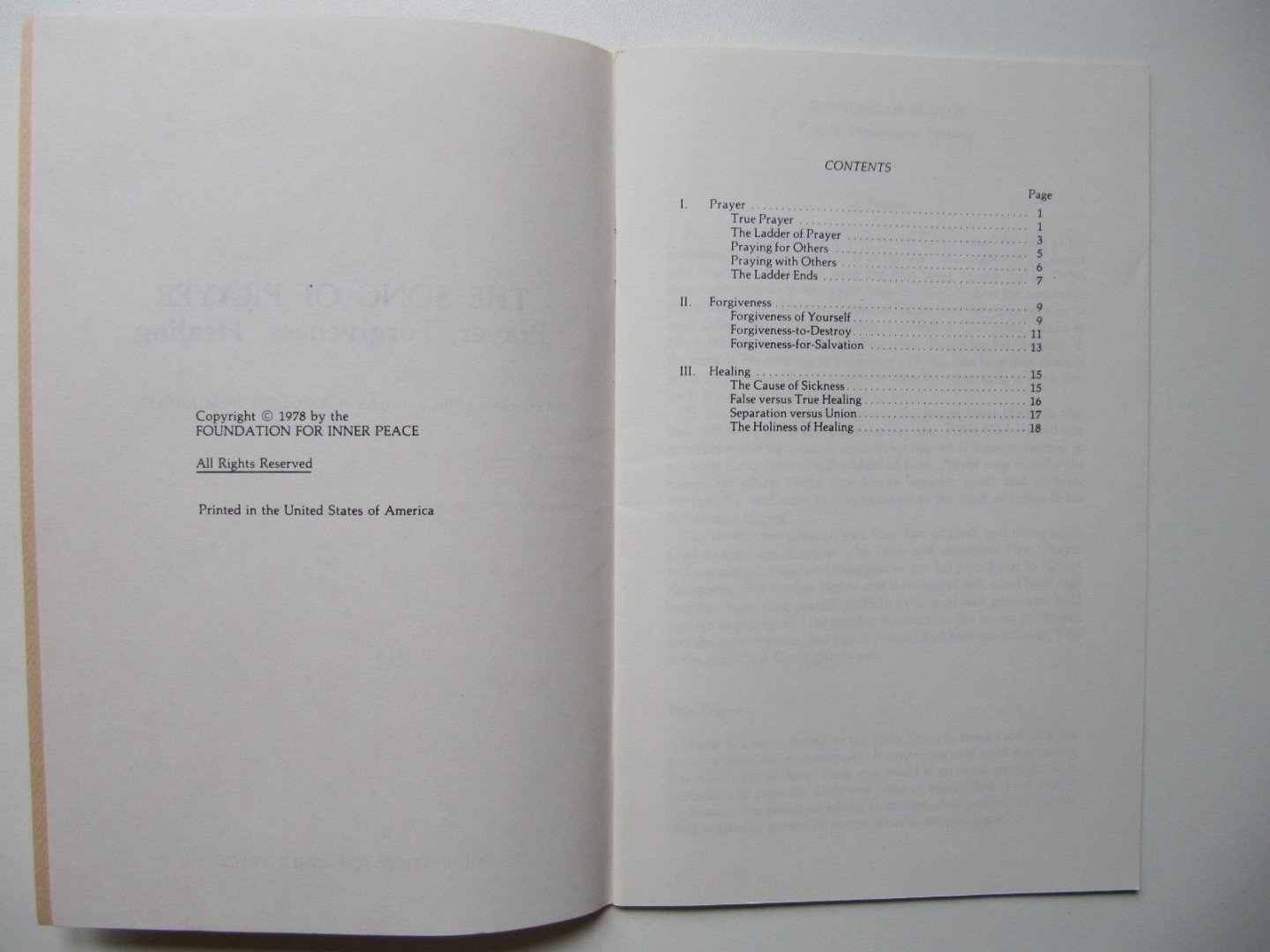 Redactie Foundation for inner peace - The Song of Prayer - Prayer, Forgiveness, Healing