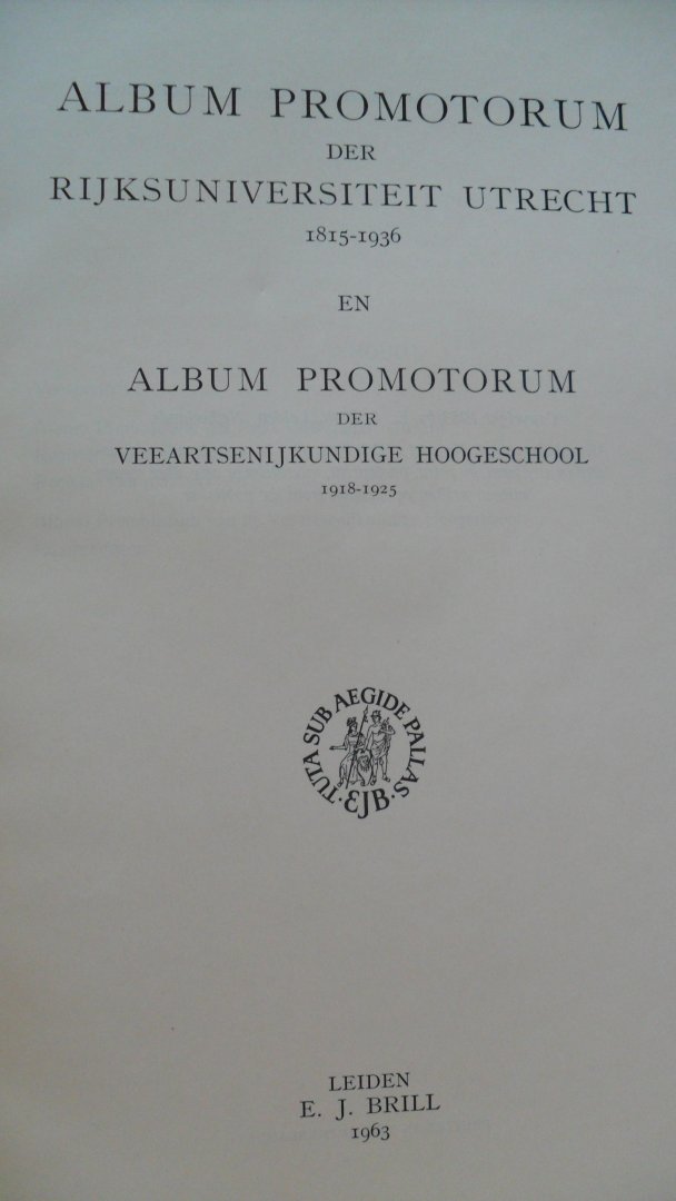 Cittert voorwaard - Album Promotorum Utrecht 1815-1936