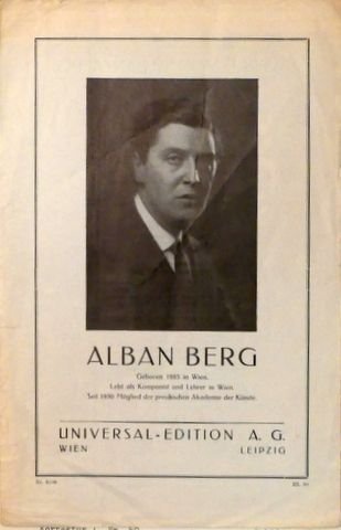 Berg, Alban: - [Verlagsverzeichnis] Alban Berg