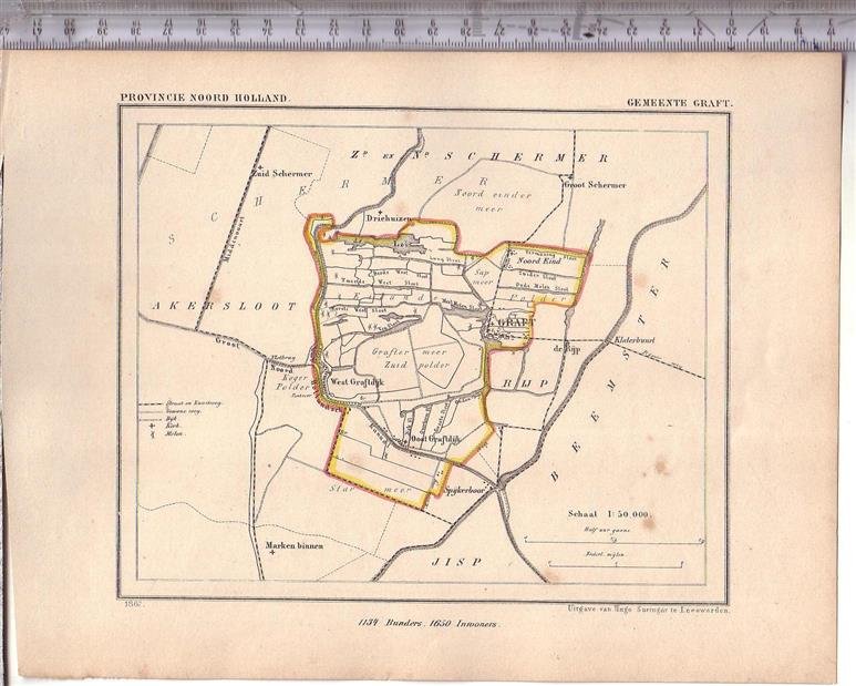 Kuyper Jacob. - Graft.  Map Kuyper Gemeente atlas van Noord Holland