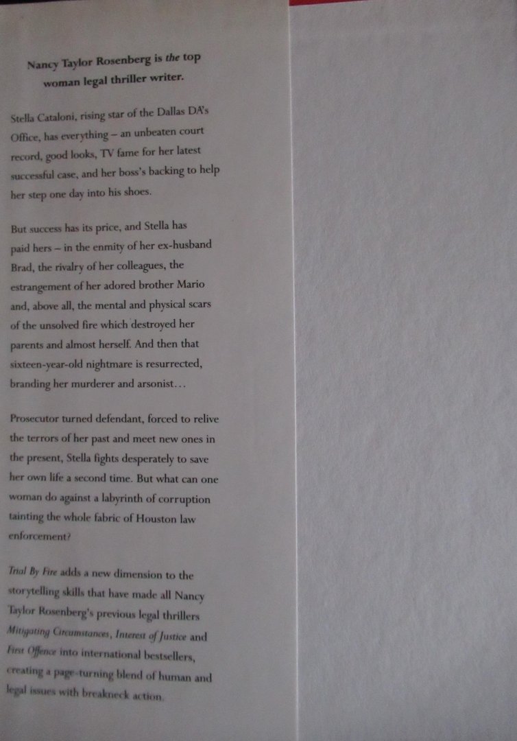 Rosenberg, Nancy Taylor - Trial by fire