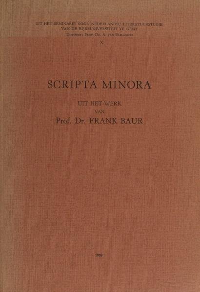 Baur, Frank. - Scripta minora.