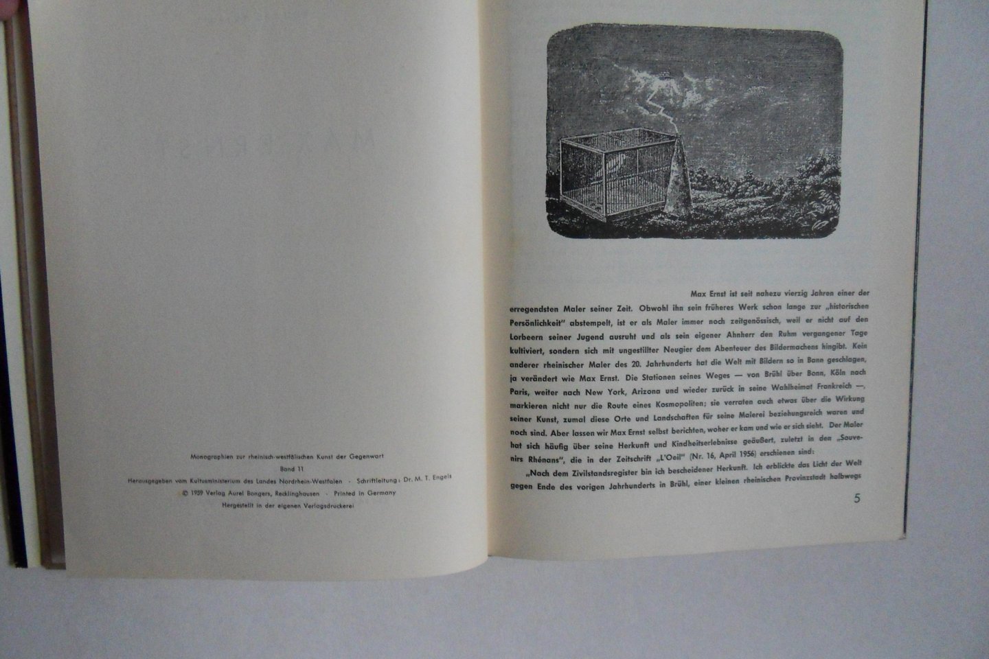 Trier, Eduard. - Max Ernst. - Deel 11 in de serie "Monographien zur blidenden Kunst unserer Zeit".