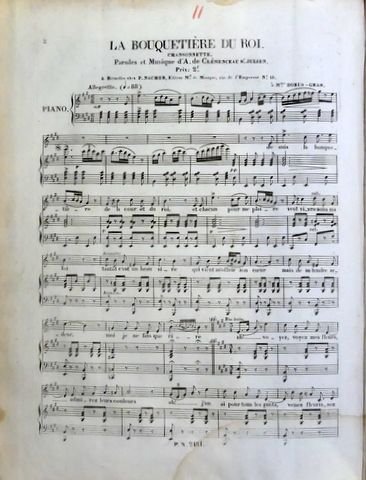 Clemenceau St. Julien, A. de: - La bouquetière du roi : chansonnette