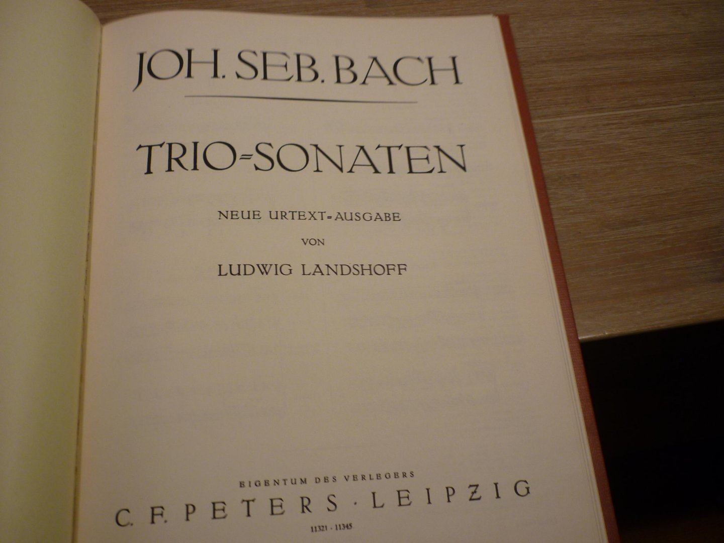 Bach; J. S. (1685-1750) - Trio Sonaten I  //  Trio Sonaten II  (neue urtext-ausgabe von Ludwig Landshoff)