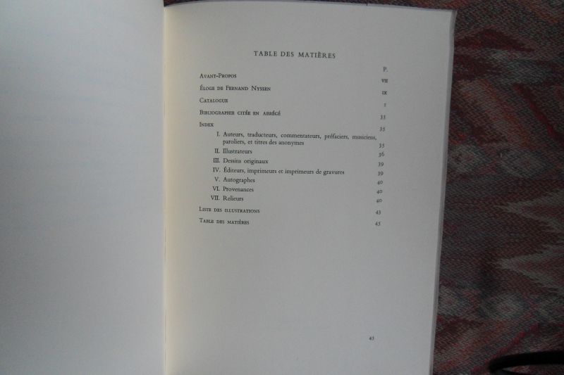 Colin, Georges; Lenger, Marie-Thérèse (catalogue rédigé par). - Vingt Livres de la Bibliothèque de Feu Monsieur Fernand J. Nyssen.