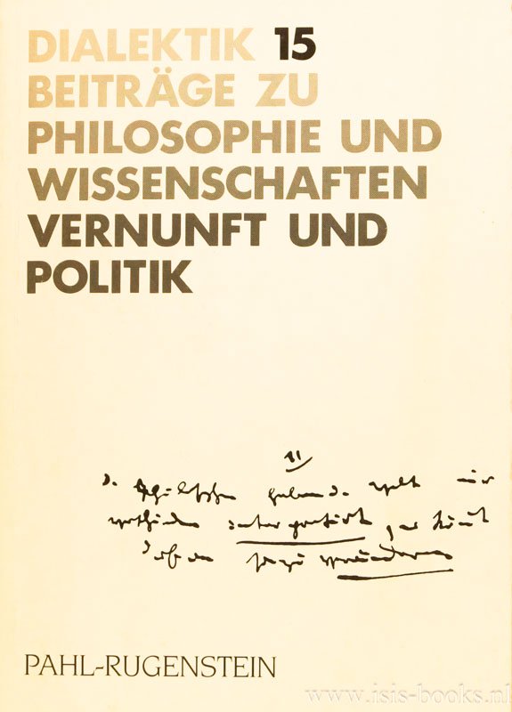 GOLDSCHMIDT, W., LAMBRECHTS, L., (RED.) - Vernunft und Politik.