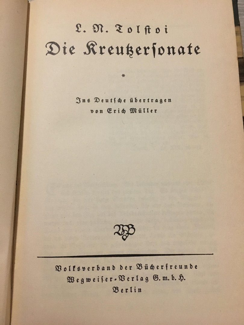 Tolstoi - Die Kreuzersonate