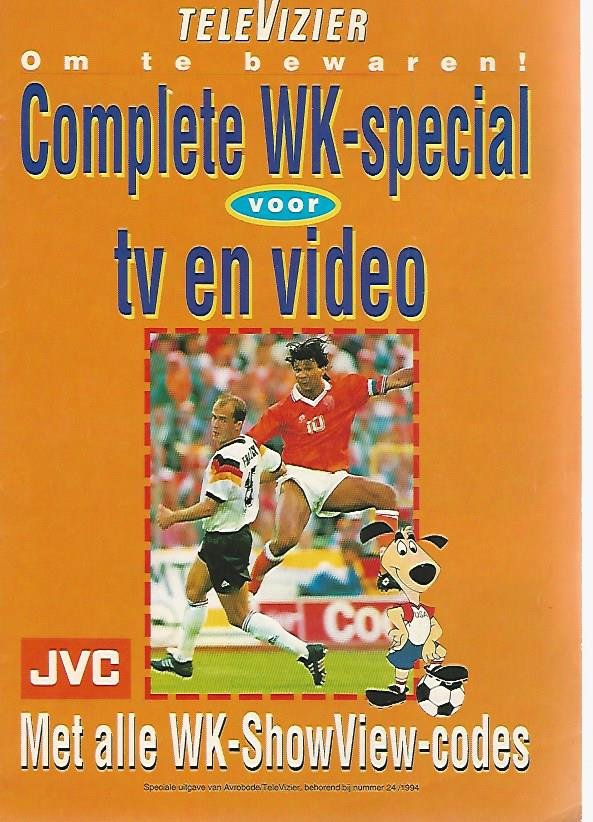  - Complete WK-special voor tv en video -Met alle WK-ShowView-codes