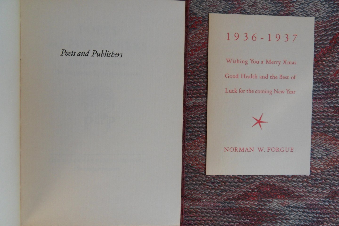Gallienne, Richard le. - Poets & Publishers. - Taken from Prose Fancies . [ Only 300 copies printed ].