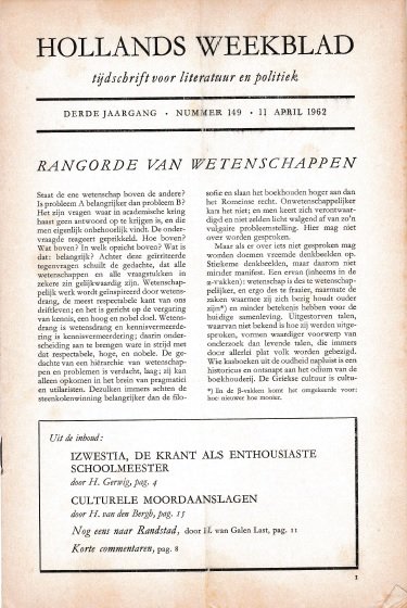 K.L. Poll (redactie) - Hollands Weekblad, derde jaargang, nummer 149, 11 april 1962